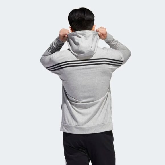 ADIDAS Hoodie Medium Grey Heather - Picture 2 of 6